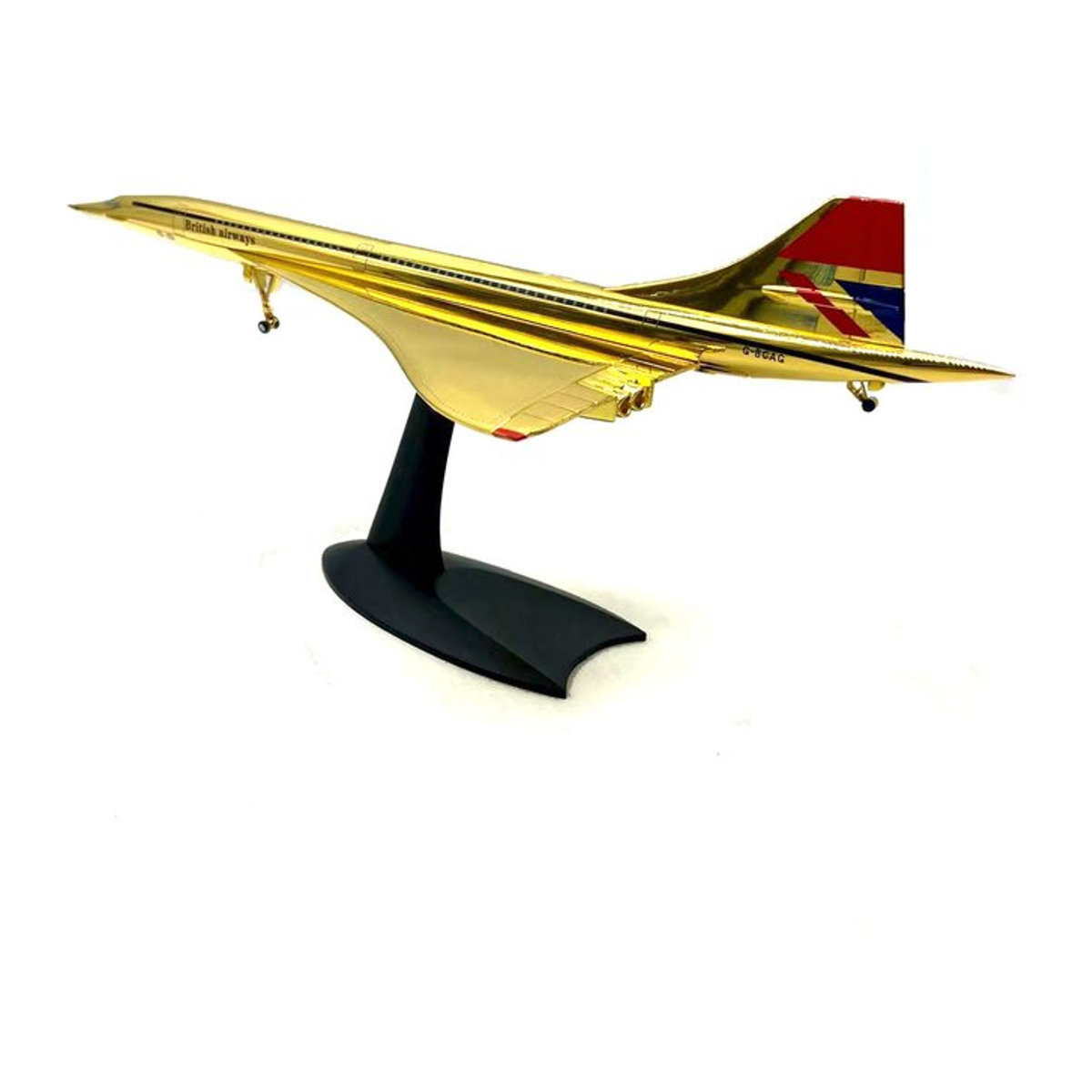 ZOCO Concorde Überschall-Passagierjet Flugzeugmodell im Maßstab 1:200 aus Metall in Gold - Bild 1