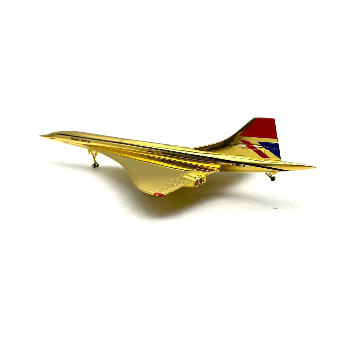 ZOCO Concorde Überschall-Passagierjet Flugzeugmodell im Maßstab 1:200 aus Metall in Gold - Bild 2