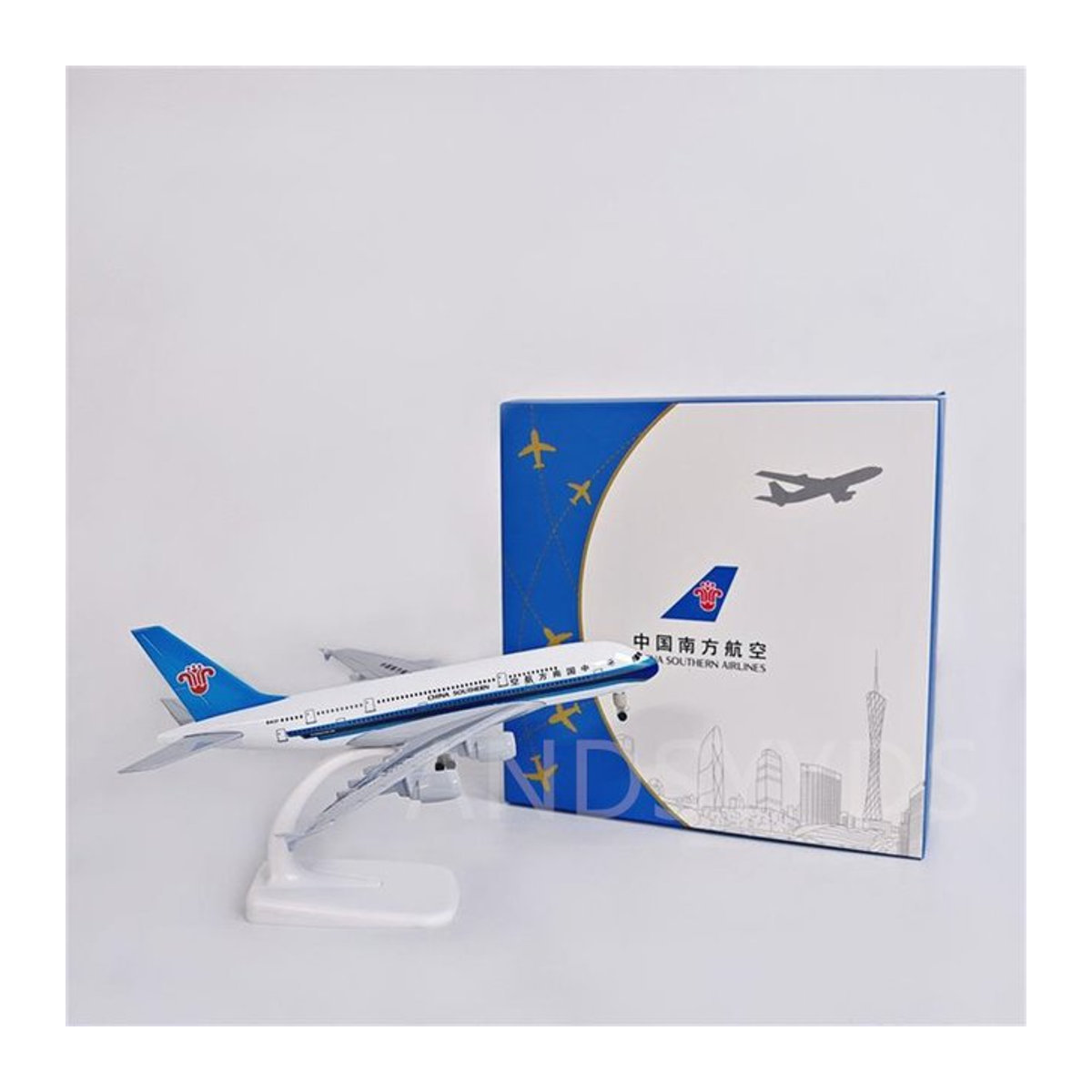 ZOCO Flugzeugmodell A380 China Southern Airline in Weiß, Legierung Simulation Modell mit Radständer, Länge: 20 cm - Bild 1