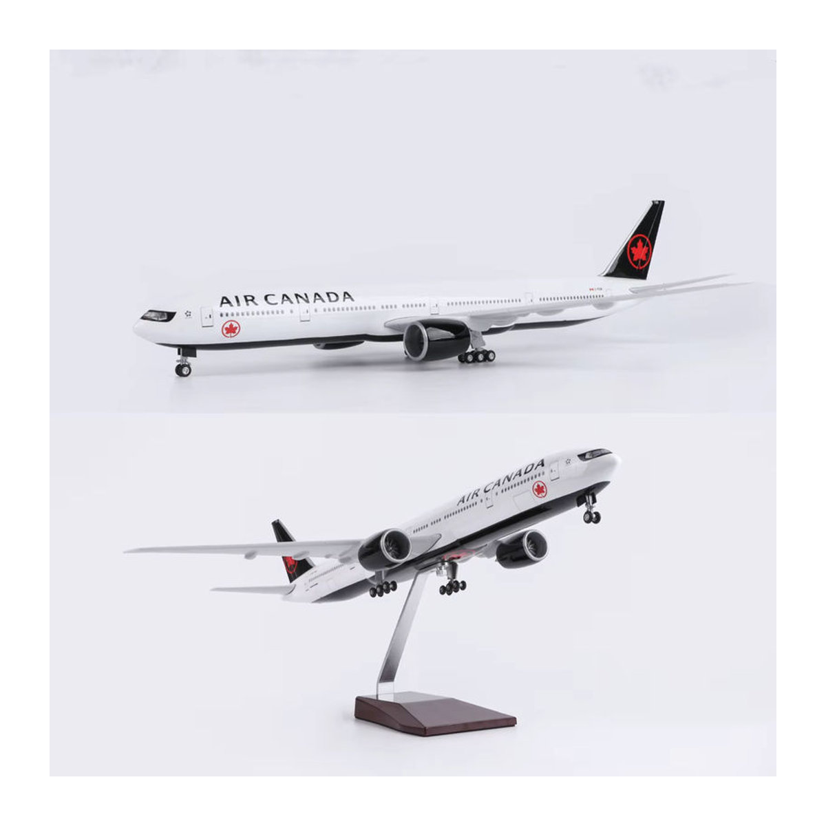 ZOCO Flugzeugmodell Air Canada 777 B777 im Maßstab 1:157, weißes Kunstharz-Modell mit Licht und Fahrwerk - Bild 2