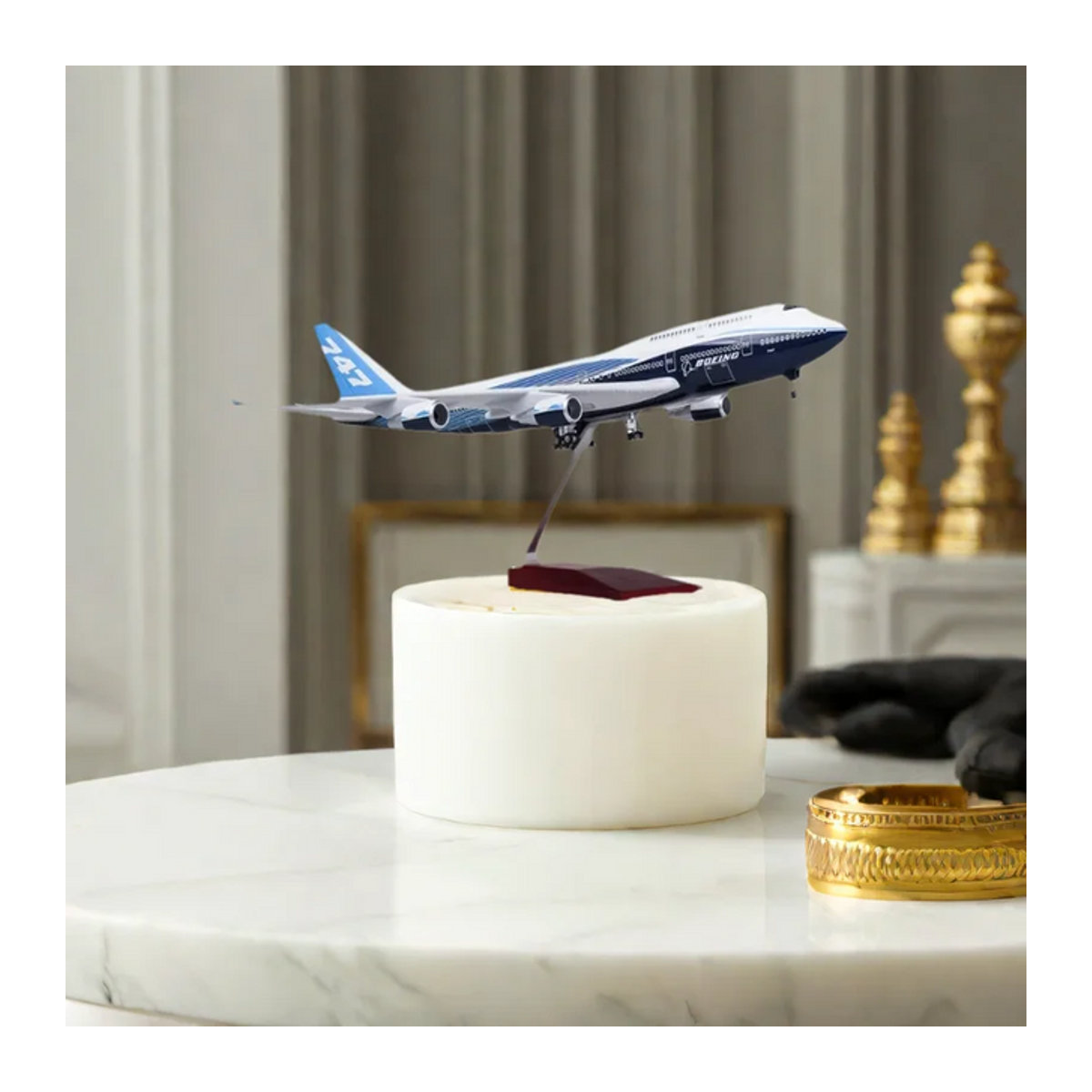 ZOCO Flugzeugmodell B747 Prototyp Airlines in Weiß, Maßstab 1:150, 47 cm Länge, Modell aus Kunstharz - Bild 1