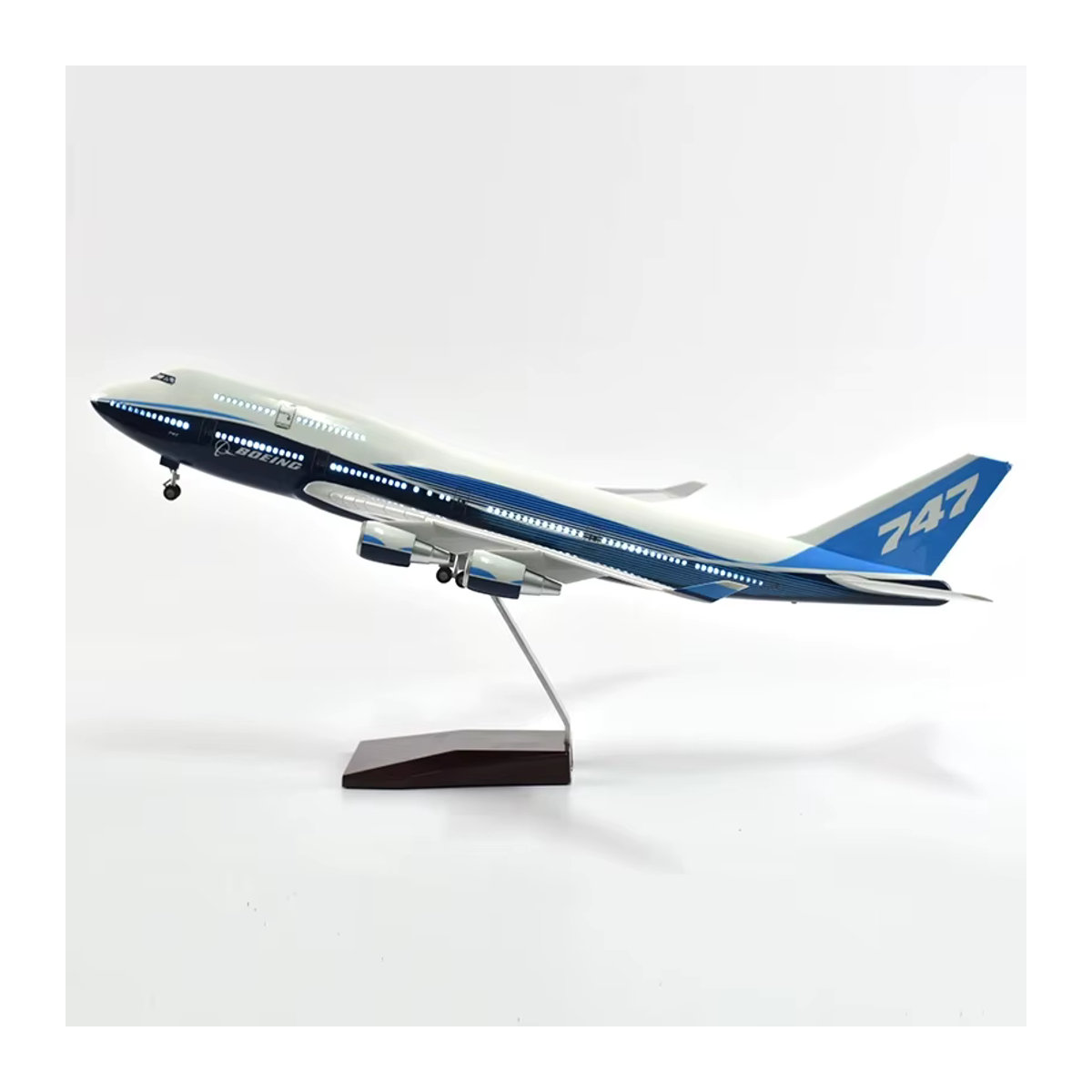 ZOCO Flugzeugmodell B747 Prototyp Airlines in Weiß, Maßstab 1:150, 47 cm Länge, Modell aus Kunstharz - Bild 2