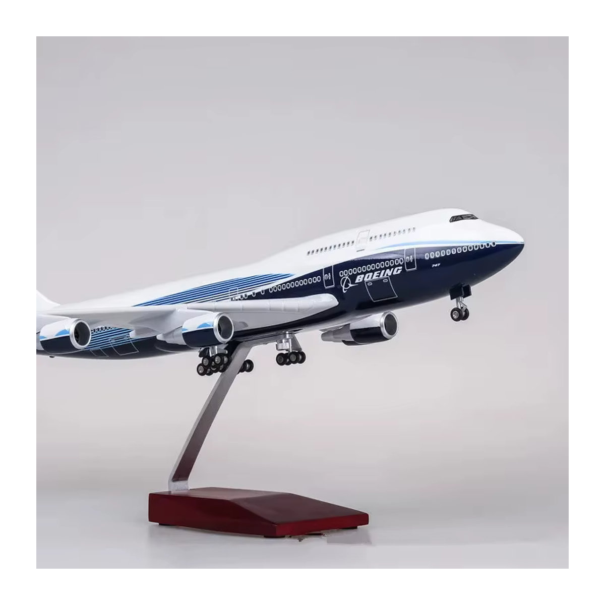 ZOCO Flugzeugmodell B747 Prototyp Airlines in Weiß, Maßstab 1:150, 47 cm Länge, Modell aus Kunstharz - Bild 4