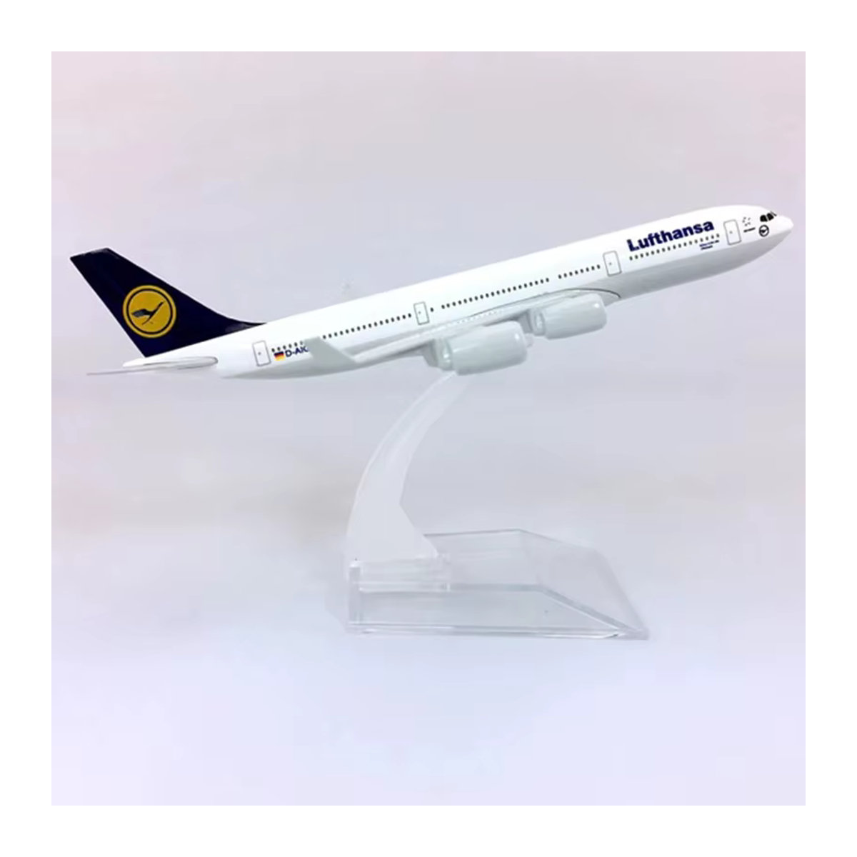 ZOCO Lufthansa Airbus A340 Modellflugzeug aus Metall, Weiß, Maßstab 1:400, Länge: 16 cm - Bild 2