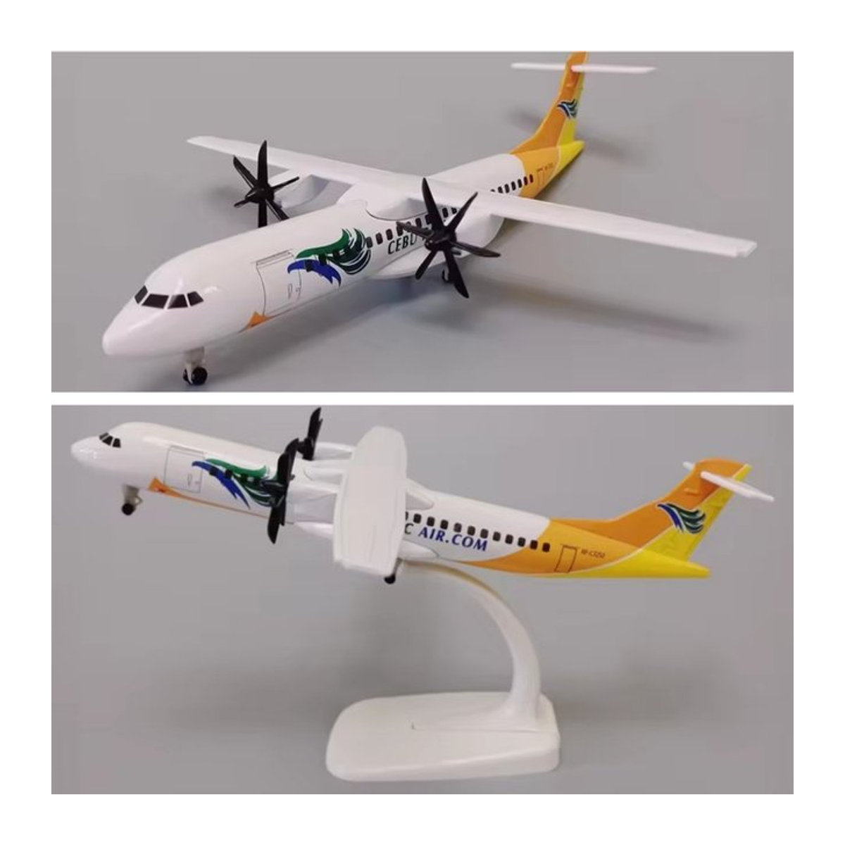 ZOCO Metallflugzeugmodell Air Cebu Pacific ATR als Sammlerstück in Weiß, Länge: 20 cm - Bild 1