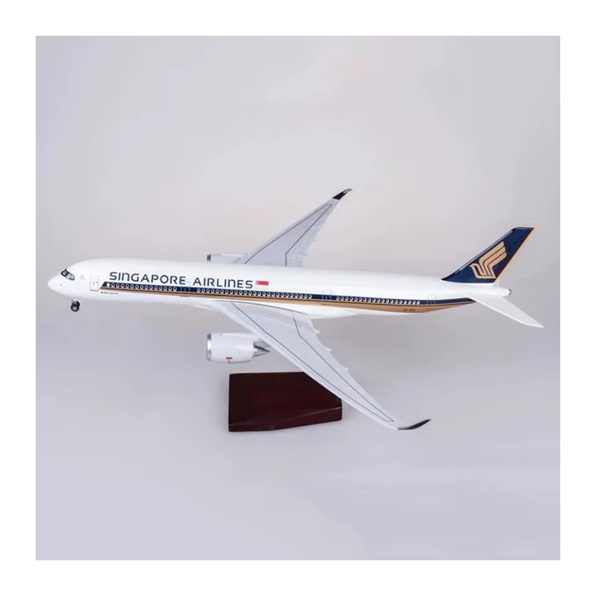 ZOCO Singapore A350 Flugzeug Modell aus Kunstharz in Weiß, Maßstab 1:142, Länge: 47 cm - Bild 2