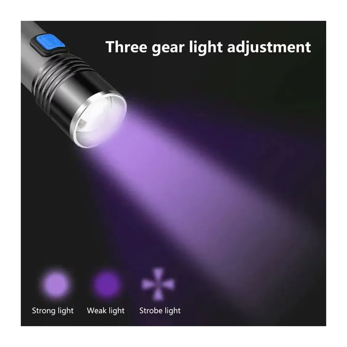 Zoombare UV-Taschenlampe mit 395nm Schwarzlicht, USB wiederaufladbar zur Harzhärtung und Tierkennzeichnung - Bild 3