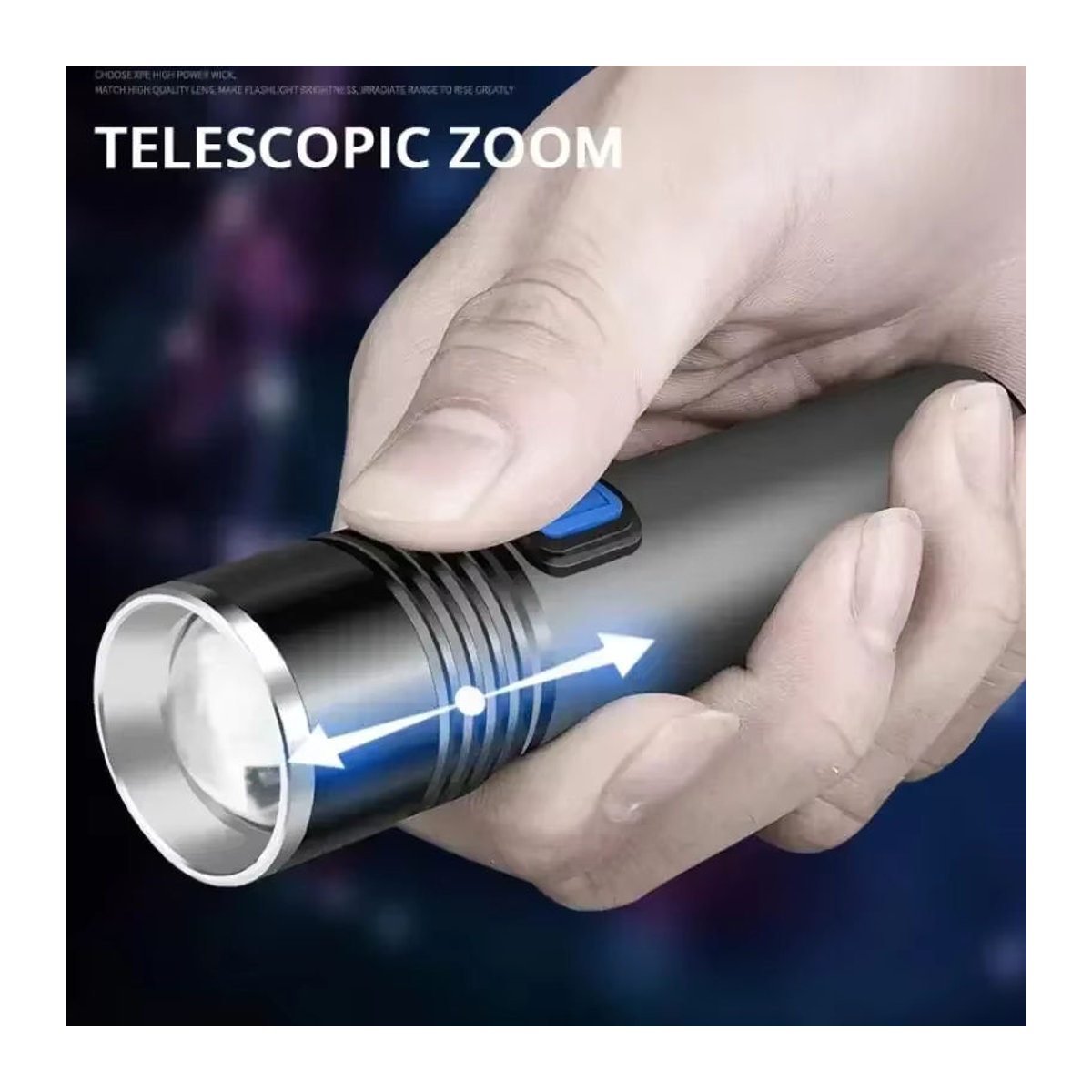 Zoombare UV-Taschenlampe mit 395nm Schwarzlicht, USB wiederaufladbar zur Harzhärtung und Tierkennzeichnung - Bild 4