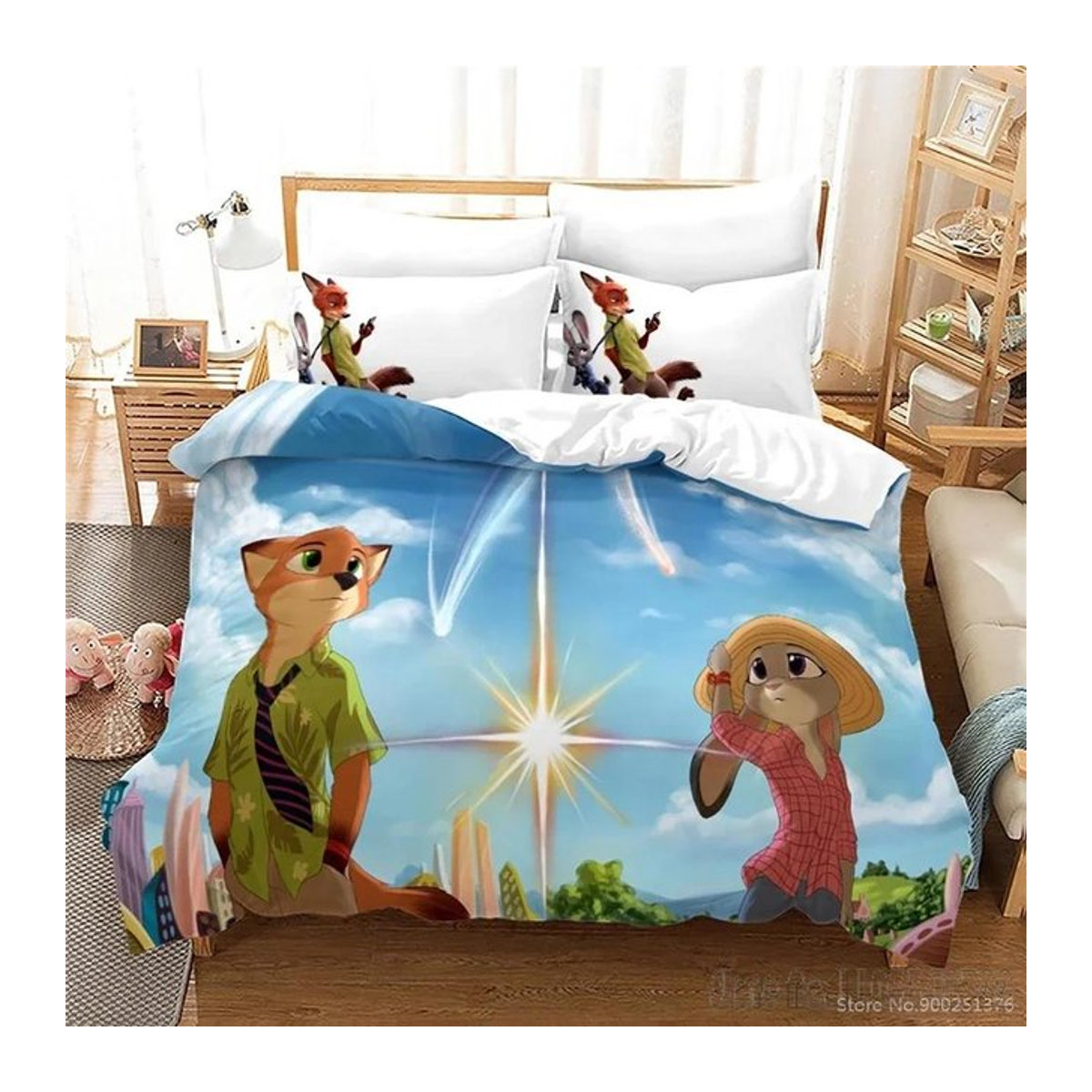 Zootopia Zootropolis 3D-Druck Bettwäsche-Set für Kinder, mehrfarbig, B/H: 172 x 218 cm - Bild 1