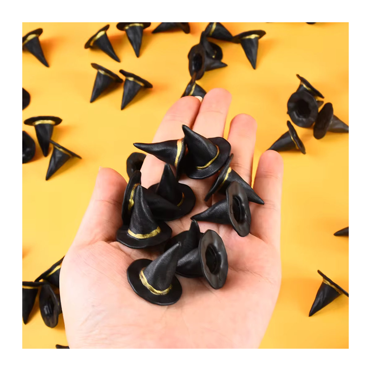 ZQCXLD 10er Set Halloween Miniatur Dekorationen aus Kunstharz mit Hexenhüten und Kesseln in Schwarz für DIY Handwerk und Party Tischdeko - Bild 2