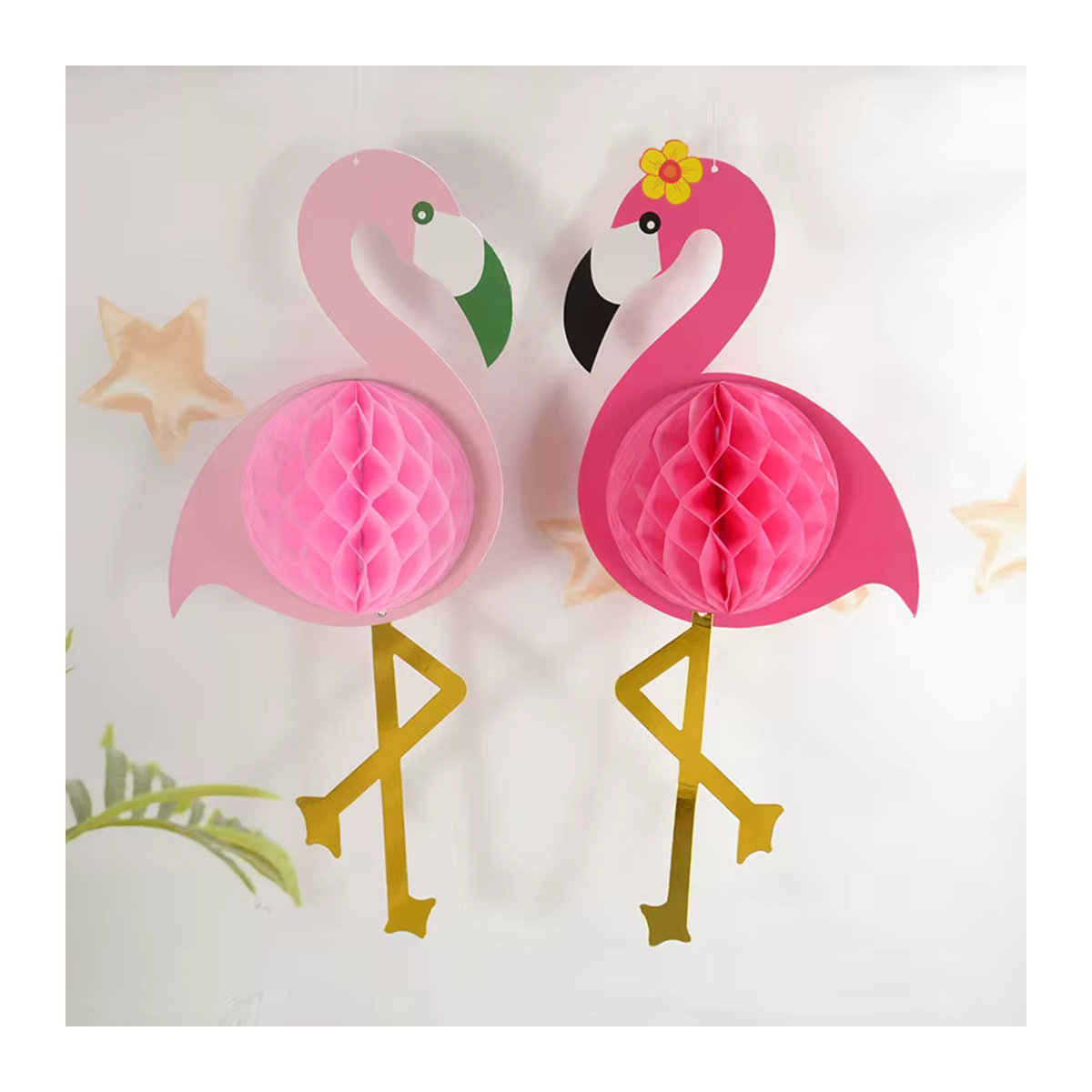 ZQCXLD Flamingo Waben Papier Ball Dekoration in Rosa für Hawaii und Geburtstagspartys - Bild 2