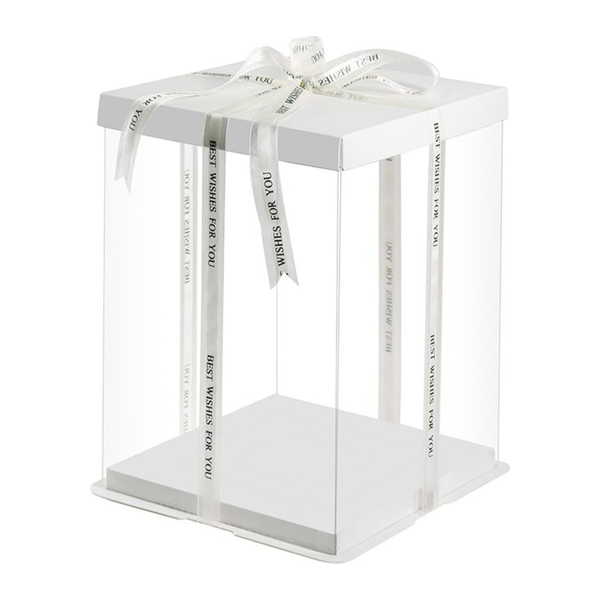 ZQCXLD Geschenkbox für Rose und Teddybär, transparent, Kunststoff, B/T/H: 30 x 30 x 30 cm - Bild 1