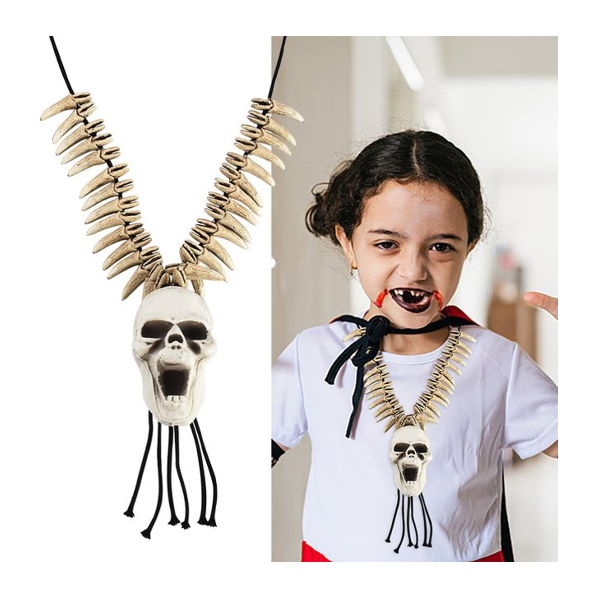 ZQCXLD Halloween Schädel Anhänger Vintage Gothic Deko aus Kunstharz in Beige - Bild 1