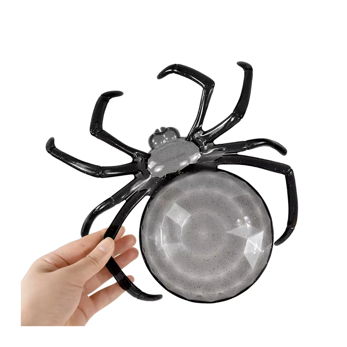ZQCXLD Halloween Spinnenform Schüssel aus Kunstharz in Schwarz für Obst, Süßigkeiten oder Tischdekoration - Bild 3