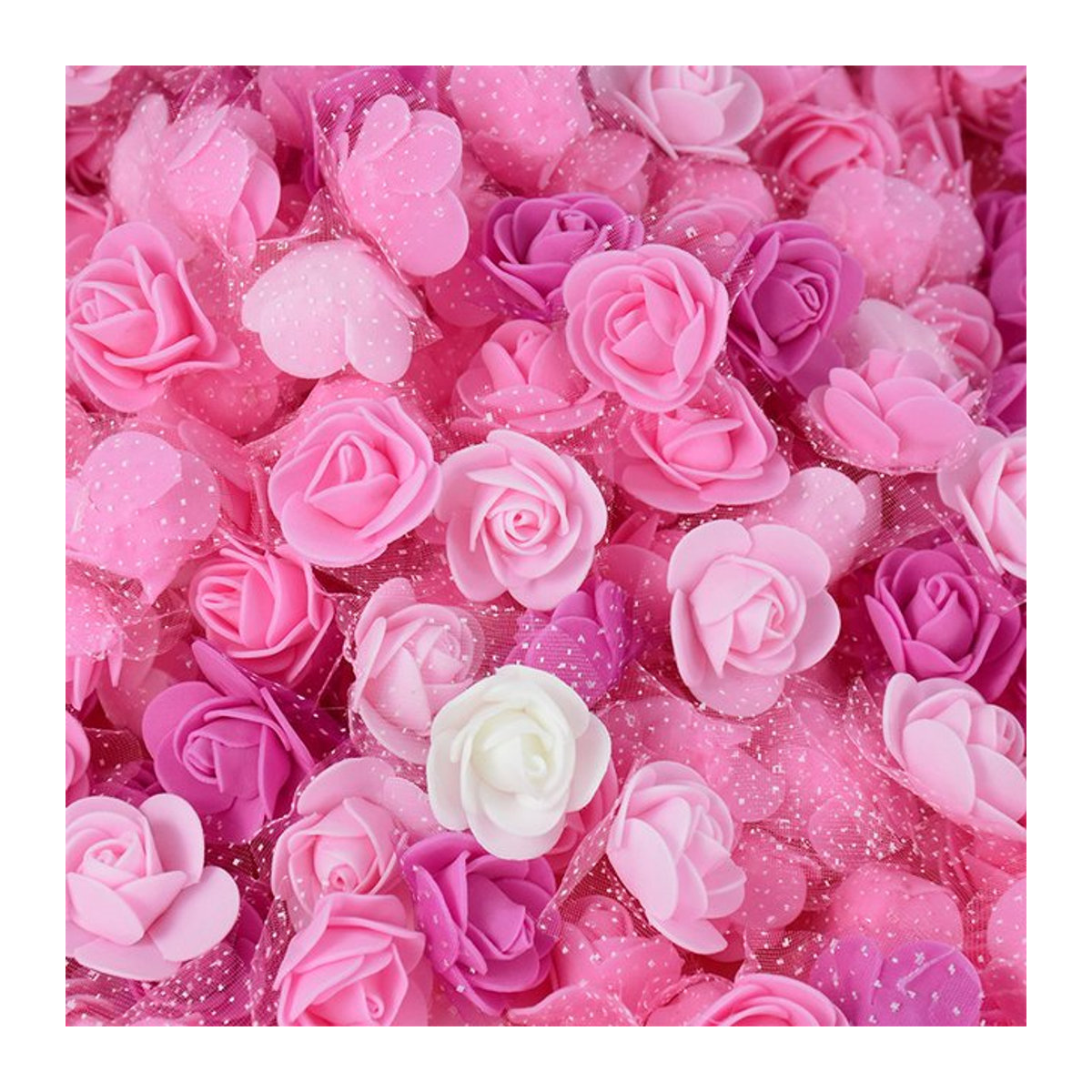 ZQCXLD Rosa PE-Schaum-Rosen, künstliche Blumenköpfe für Hochzeit und DIY-Dekoration, 100 Stück, Durchmesser: 4 cm - Bild 1