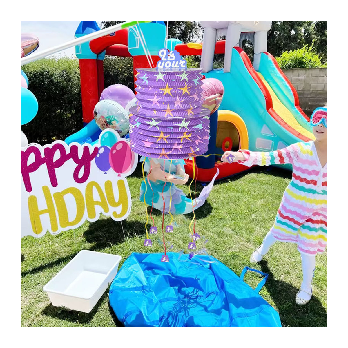 ZQCXLD Stern Pinata aus Papier für Kinder, mehrfarbige mexikanische Partydekoration für Geburtstage und Feste - Bild 2