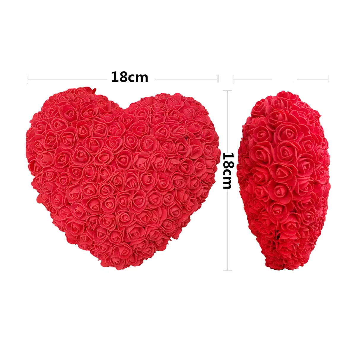 ZQCXLD Trockenrosen in Herzform, Rot, Durchmesser: 18 cm, ideale Dekoration für Valentinstag, Hochzeit und Geburtstag - Bild 2
