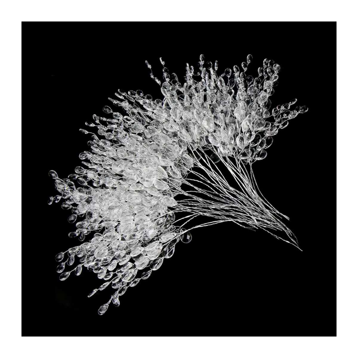 ZQCY Dekorative Acryl Wassertropfen in Weiß und Transparent für Hochzeit, Weihnachten und DIY-Dekoration, 5 Stück - Bild 1