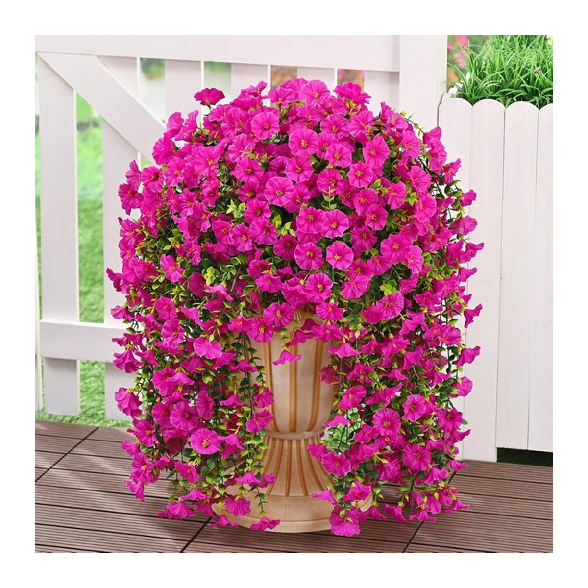 ZQCY Künstliche Blumenranke Morning Glory in Lila und Rosa zur Dekoration für Hochzeit, Garten und Innenräume - Bild 1