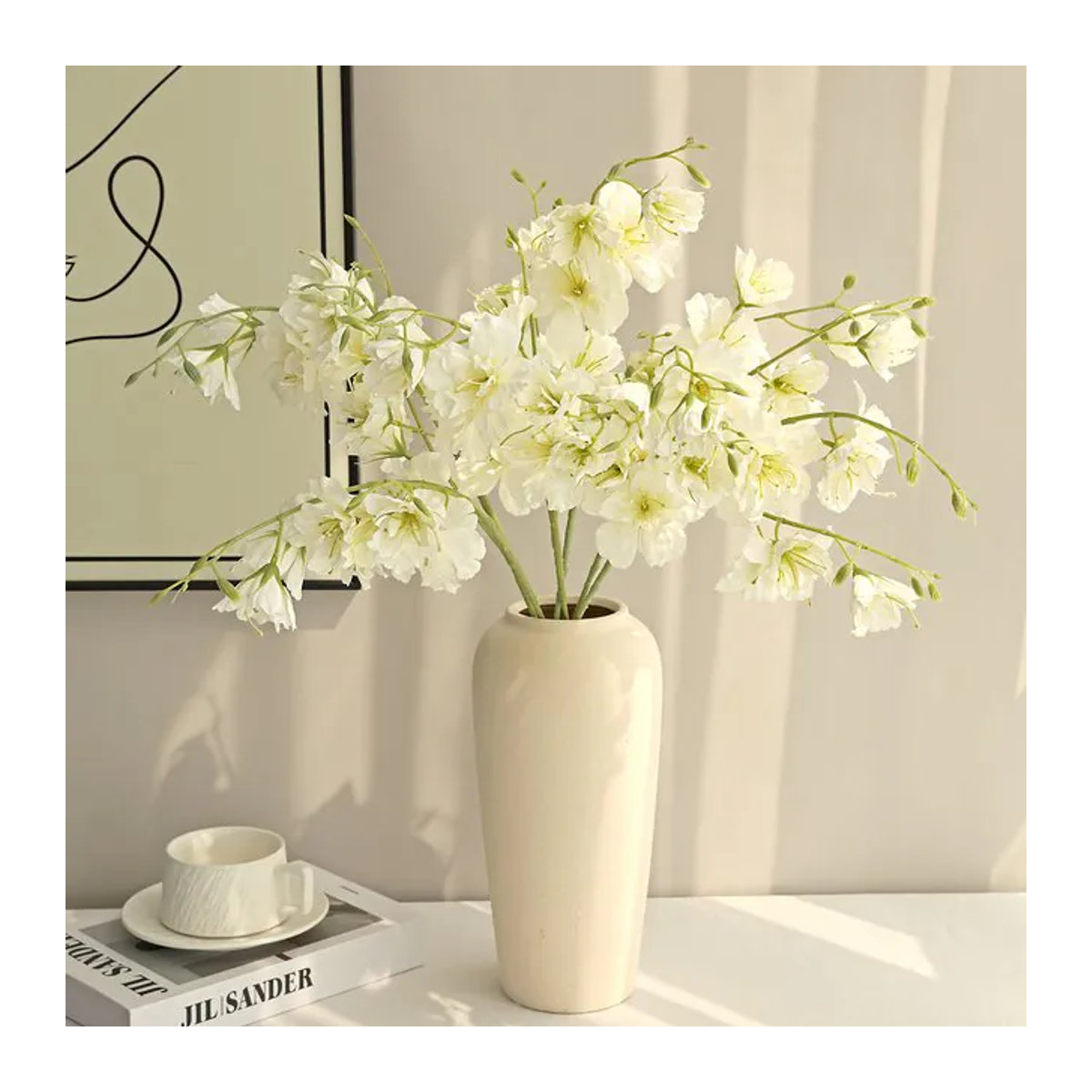 ZQCY Künstliche Crabapple Blumen in Lila und Weiß für ästhetische Tischdekorationen und Hochzeitsarrangements - Bild 1
