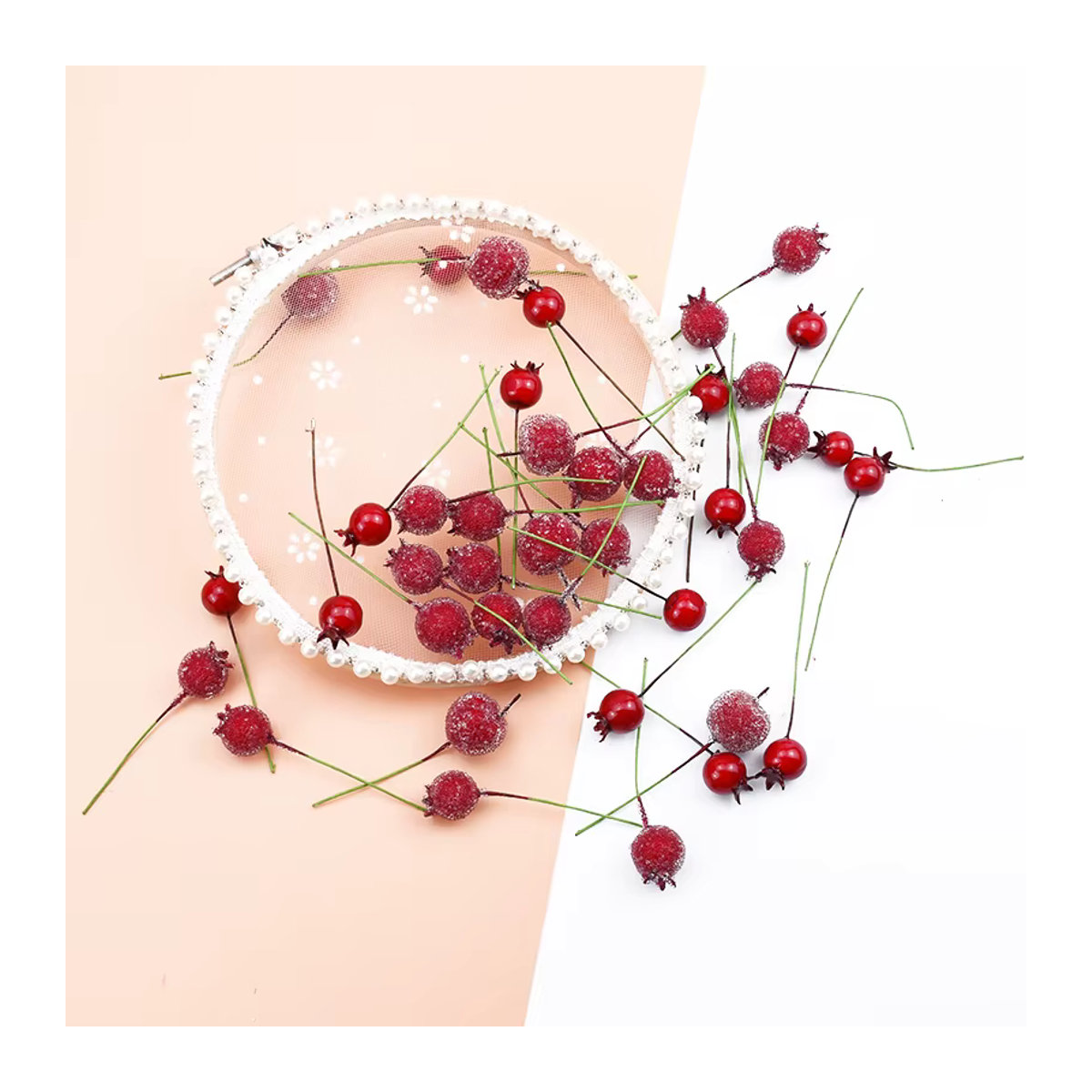 ZQCY Künstliche Kirsche aus Kunststoff in Rot für DIY-Geschenke und Hochzeitsdeko - Bild 5