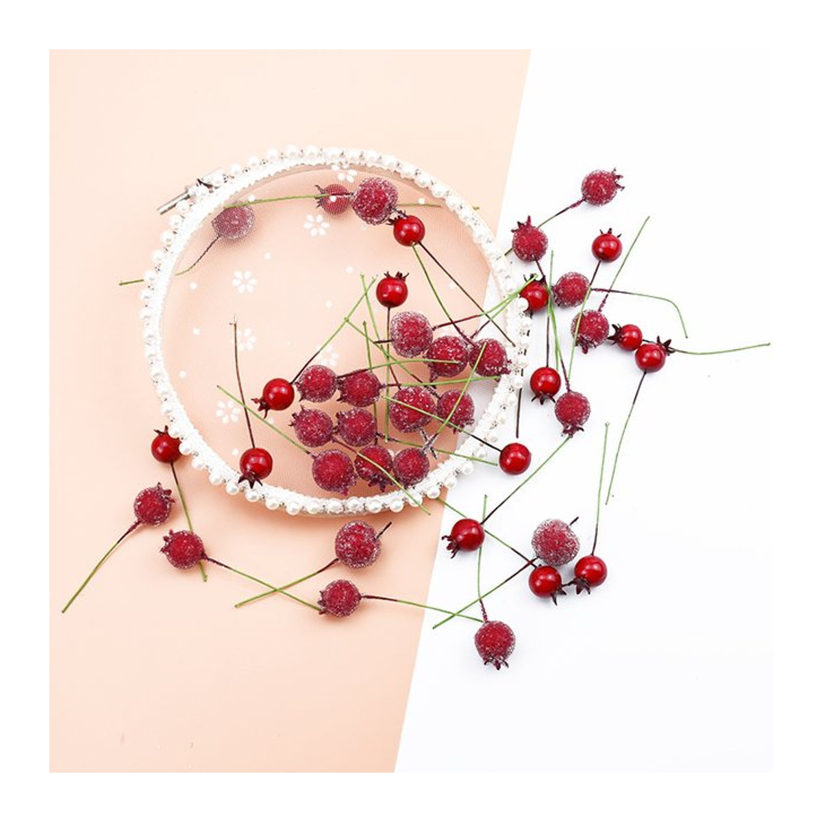 ZQCY Künstliche Kirschen aus Schaumstoff in Rot für DIY-Dekoration und Scrapbooking - Bild 1