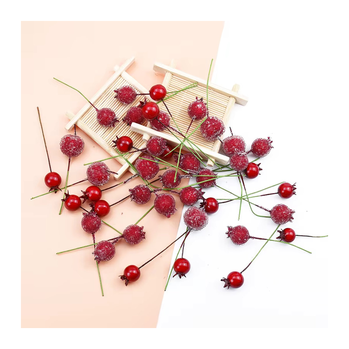 ZQCY Künstliche Kirschen aus Schaumstoff in Rot für DIY-Dekoration und Scrapbooking - Bild 5