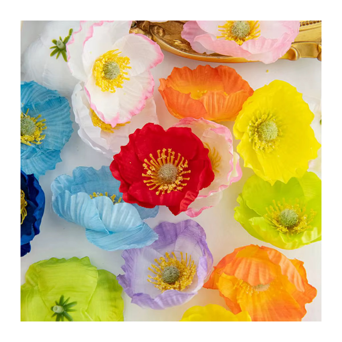 ZQCY Künstliche Mohnblume Papaver Rhoeas in Mehrfarbig für Hochzeitsdekoration und Garten-DIY - Bild 2