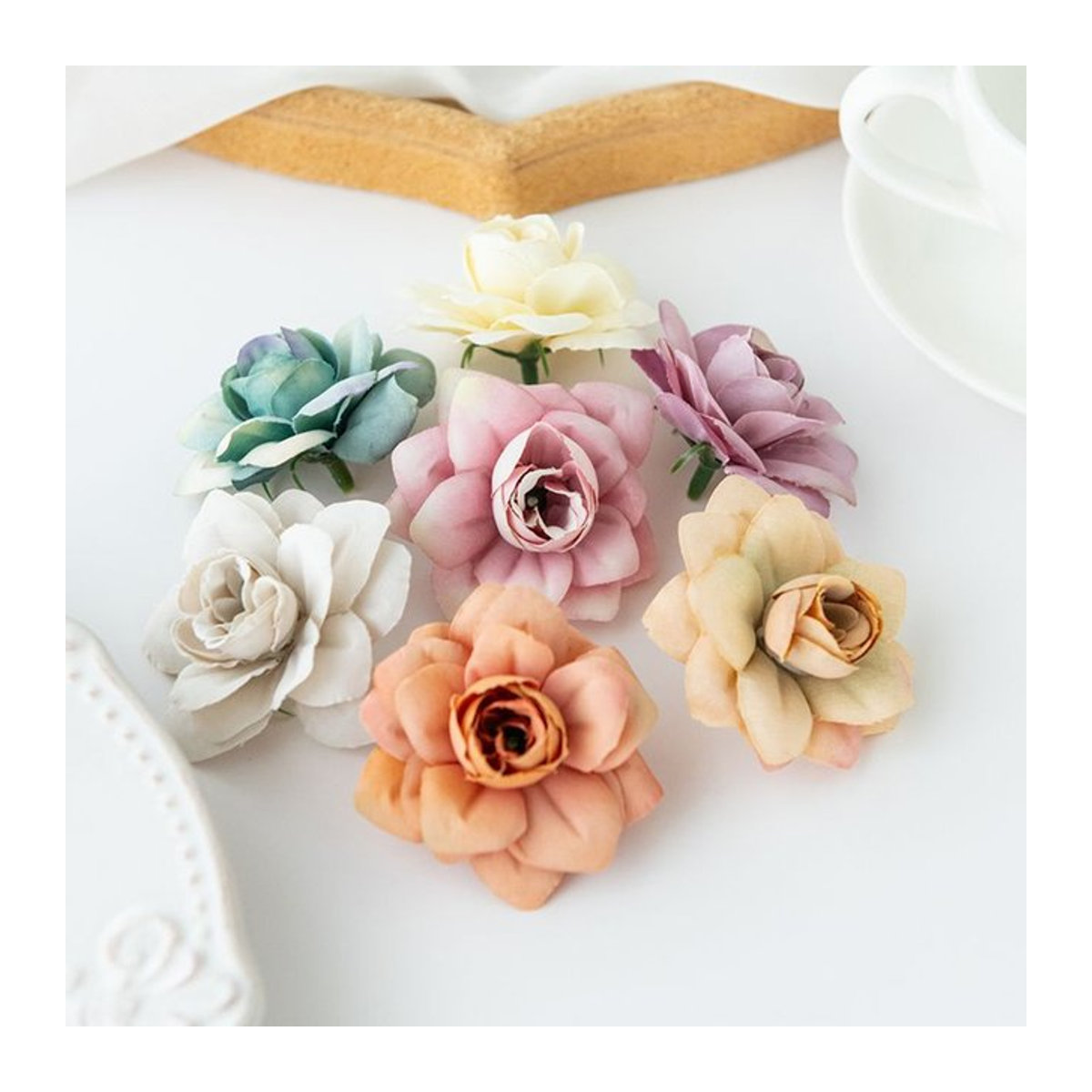ZQCY Künstliche Narzissen Blumen aus Seide, Mehrfarbiger Brautstrauß für Hochzeit und Dekoration - Bild 1