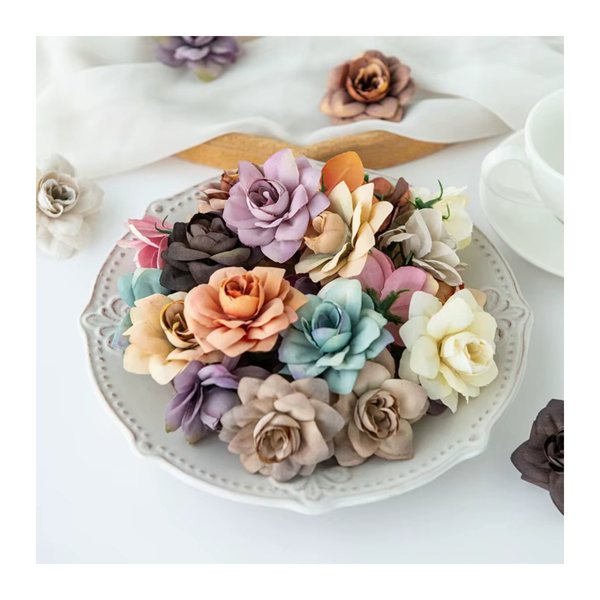 ZQCY Künstliche Narzissen Blumen aus Seide, Mehrfarbiger Brautstrauß für Hochzeit und Dekoration - Bild 3