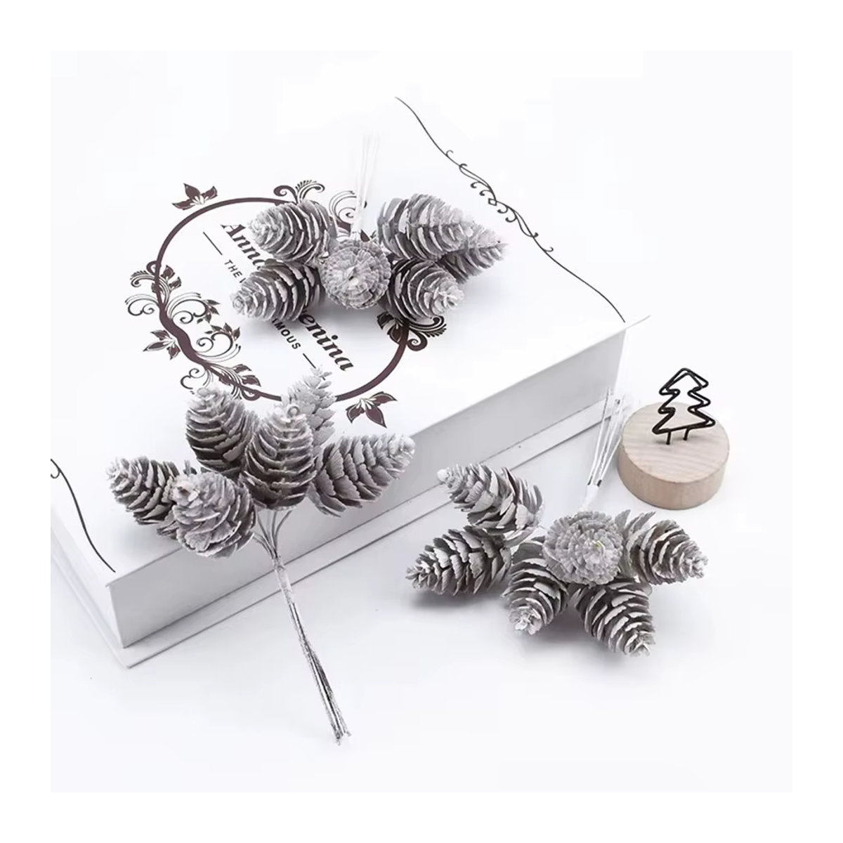 ZQCY Künstliche Pflanzen Dekoration in Silber für Hochzeit und Weihnachten - Bild 2