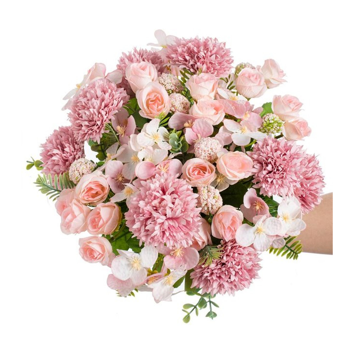 ZQCY Künstliche Rosen und Chrysanthemen aus Seide in Rosa für Hochzeitsdekoration und DIY-Kränze - Bild 1