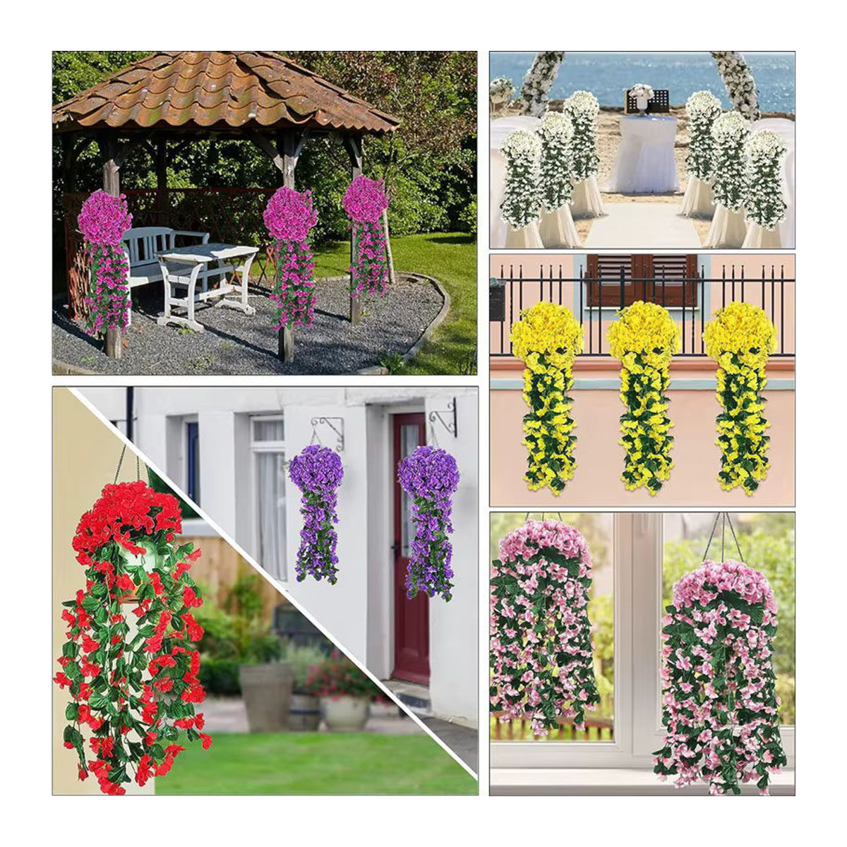 ZQCY Künstliche Rosenrebe in Weiß zur Wanddekoration für Hochzeit und Weihnachten - Bild 5