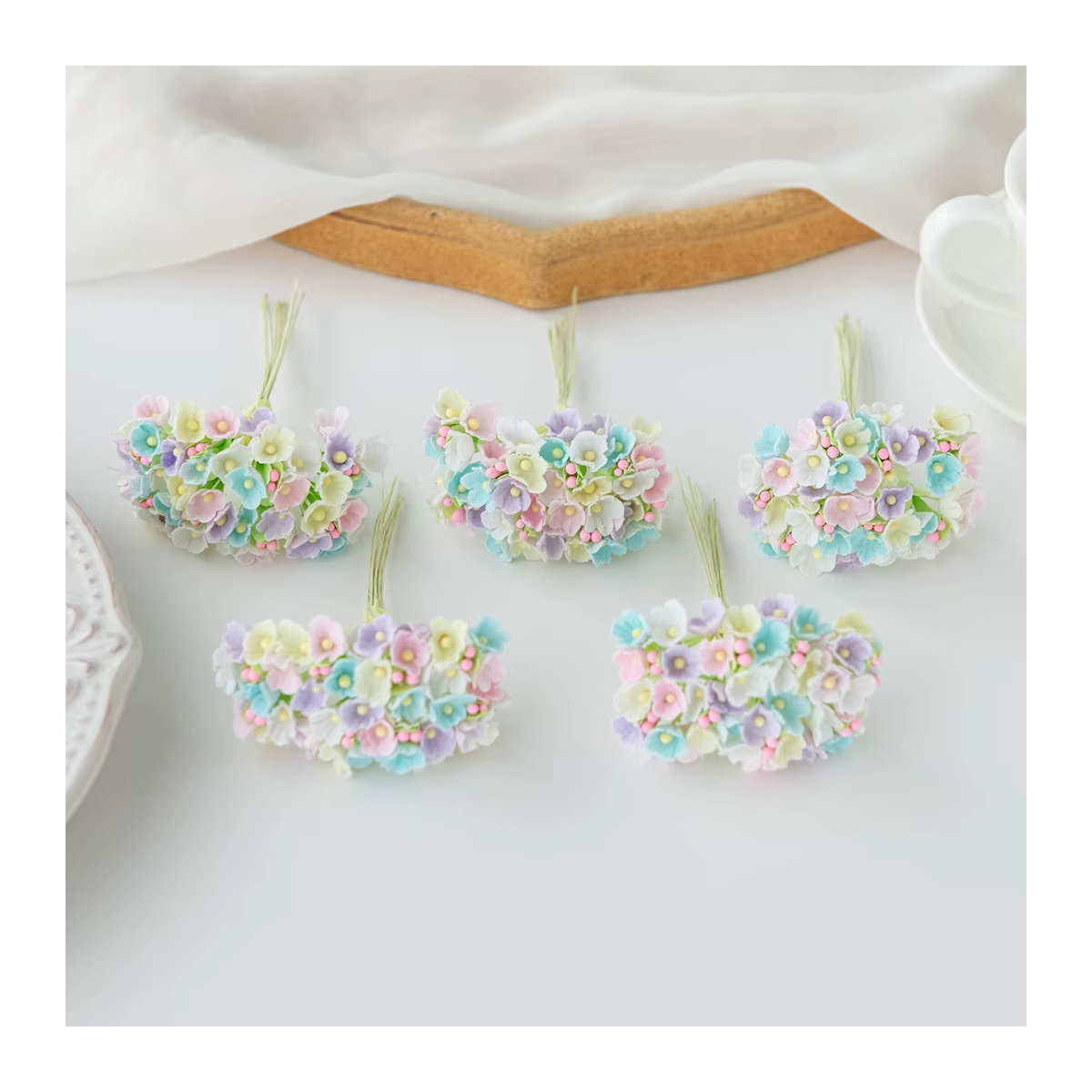 ZQCY Künstliche Schleierkraut Blumen aus Seide, Mehrfarbiges Textil-Blumenbouquet für Hochzeit, Garten und Home Decor - Bild 3