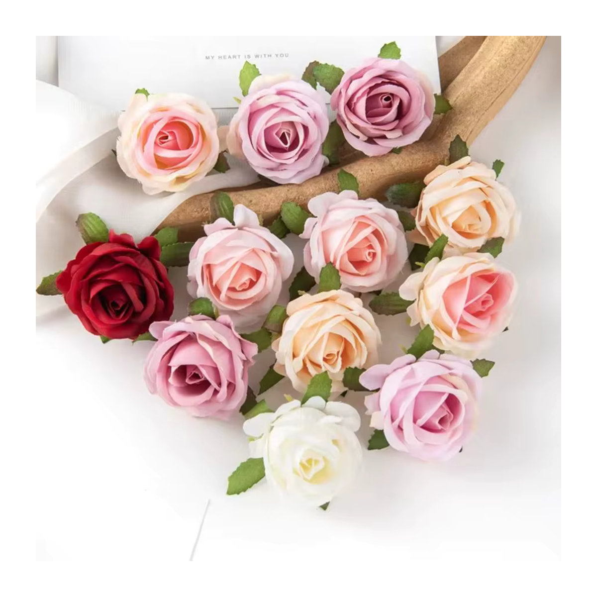 ZQCY Künstliche Seidenrose als Bouquet in Mehrfarbig für Hochzeit und Dekoration - Bild 2