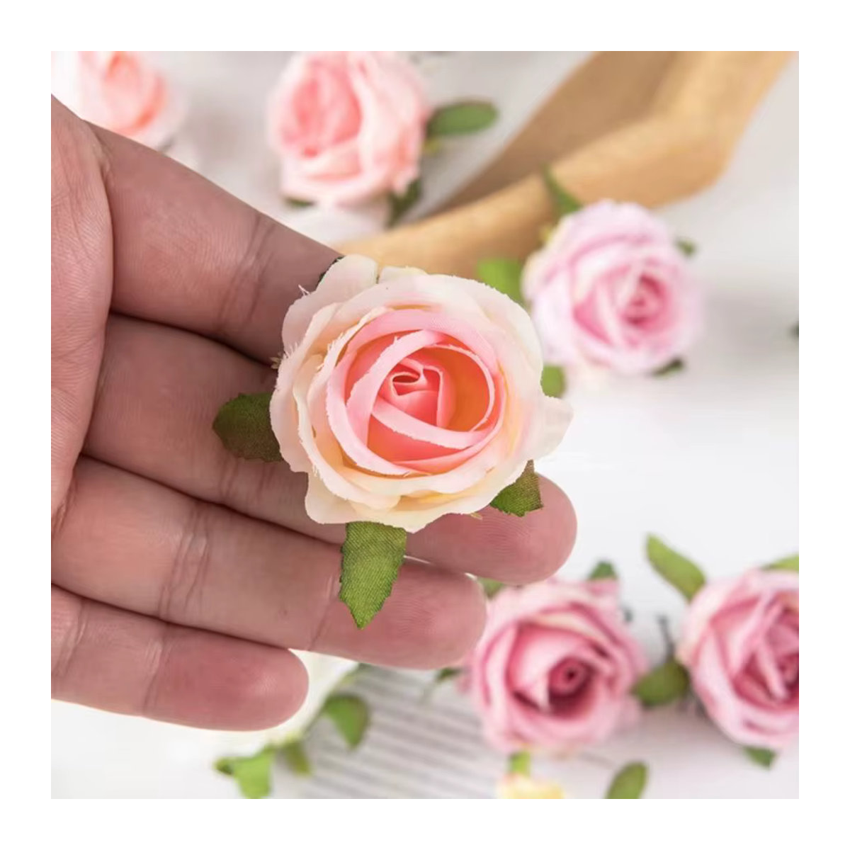 ZQCY Künstliche Seidenrose als Bouquet in Mehrfarbig für Hochzeit und Dekoration - Bild 4