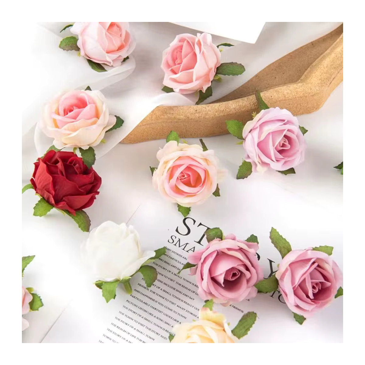ZQCY Künstliche Seidenrose als Bouquet in Mehrfarbig für Hochzeit und Dekoration - Bild 5