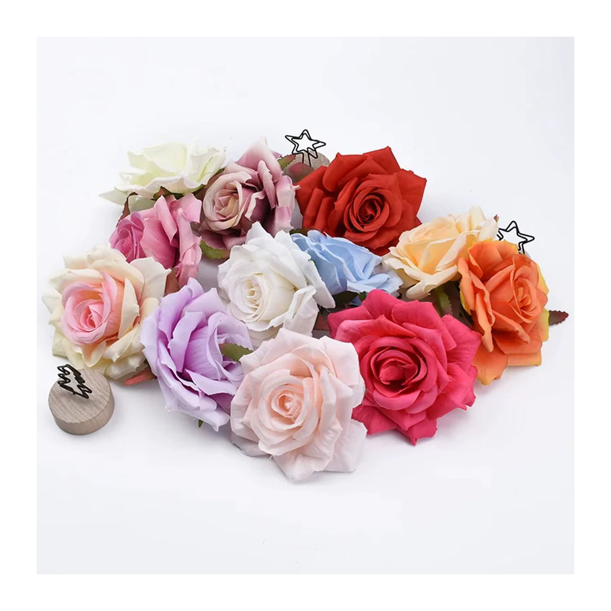 ZQCY Künstliche Seidenrose als Einzelstiel für Hochzeiten und Garten Dekoration in Weiß und Mehrfarbig - Bild 5