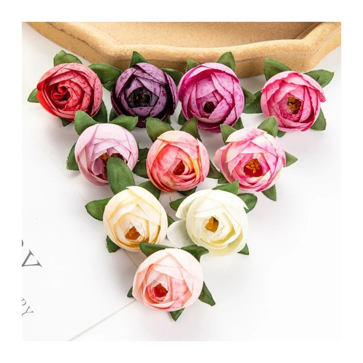 ZQCY Künstliche Tee-Rosenknospen aus Textil in Mehrfarbig für Hochzeiten und Garten-Dekoration - Bild 1