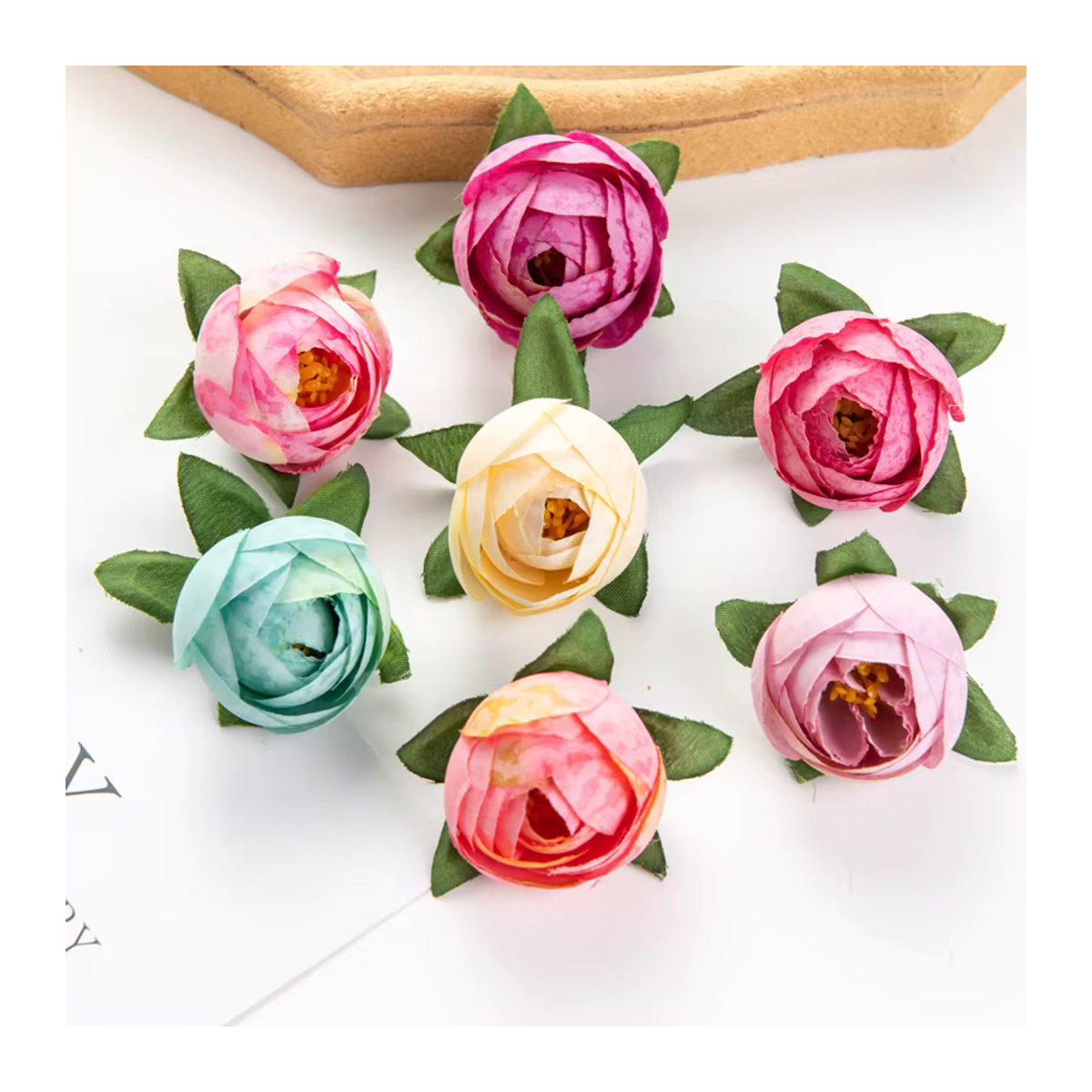 ZQCY Künstliche Tee-Rosenknospen aus Textil in Mehrfarbig für Hochzeiten und Garten-Dekoration - Bild 2
