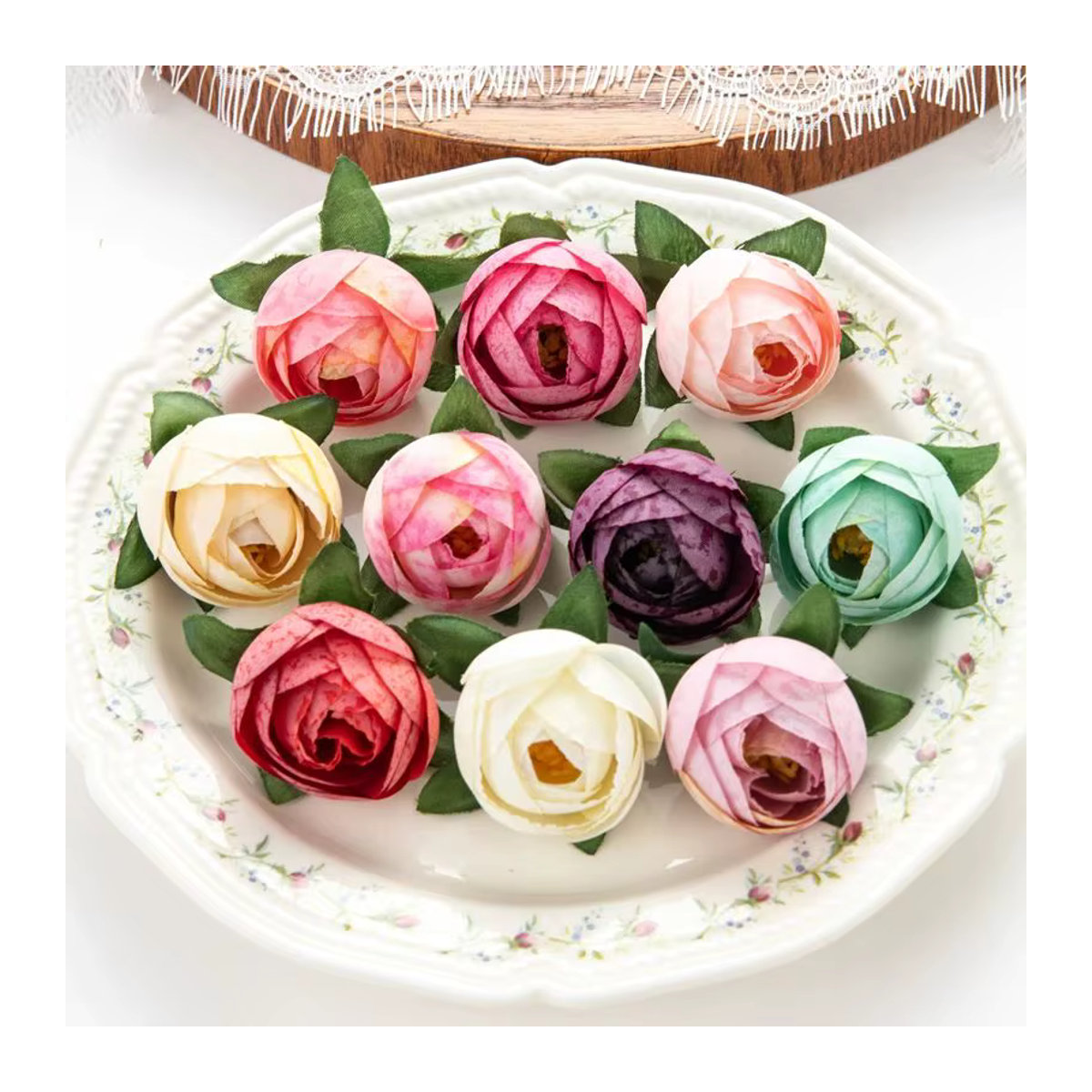 ZQCY Künstliche Tee-Rosenknospen aus Textil in Mehrfarbig für Hochzeiten und Garten-Dekoration - Bild 3