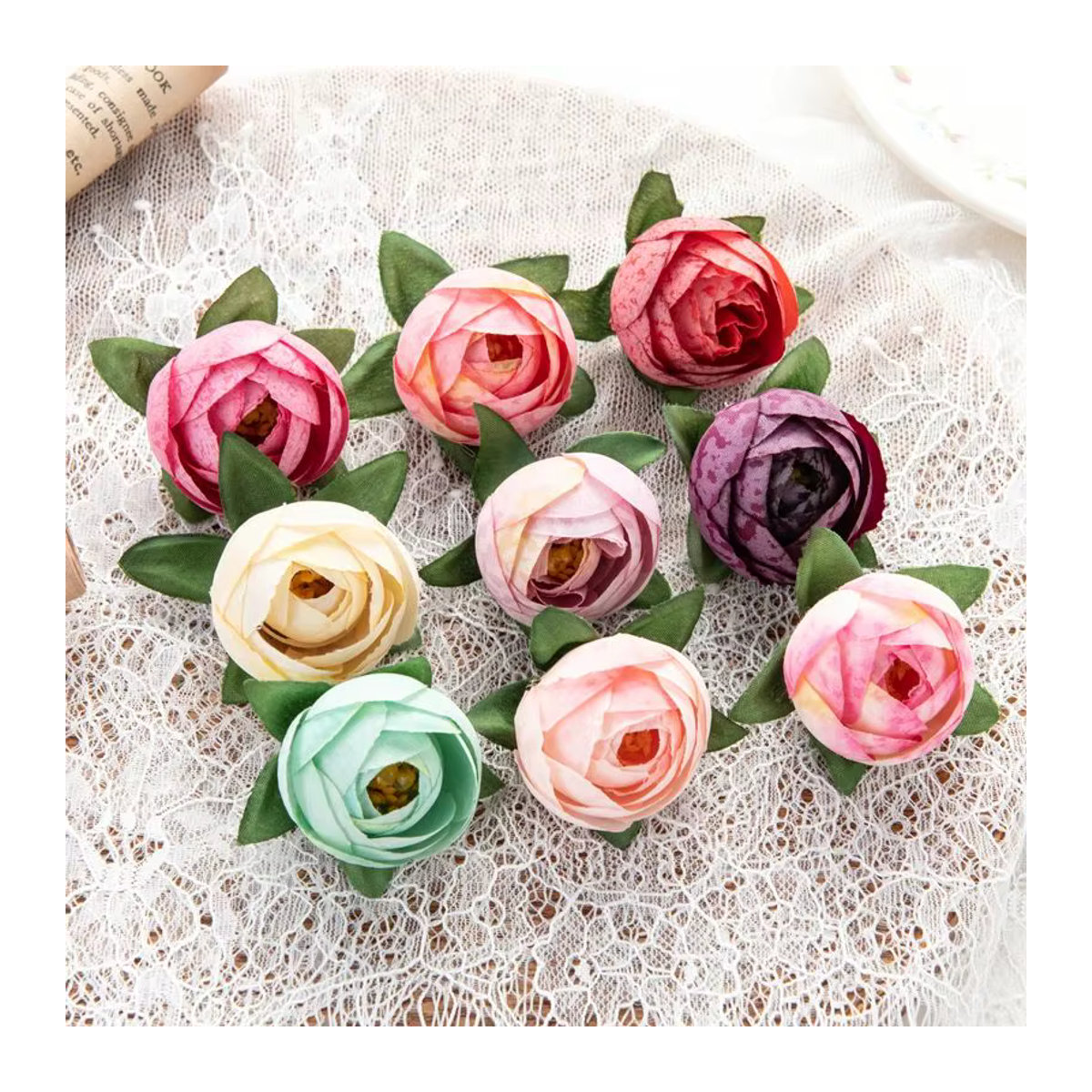 ZQCY Künstliche Tee-Rosenknospen aus Textil in Mehrfarbig für Hochzeiten und Garten-Dekoration - Bild 4