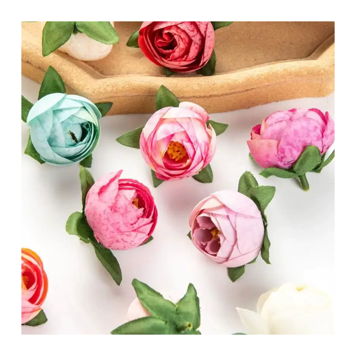 ZQCY Künstliche Tee-Rosenknospen aus Textil in Mehrfarbig für Hochzeiten und Garten-Dekoration - Bild 6