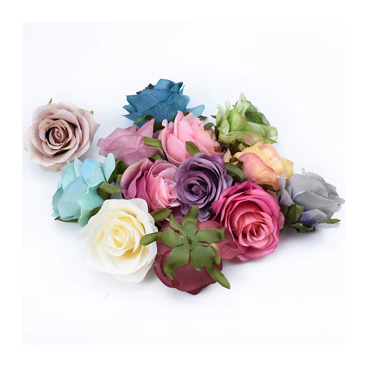 ZQCY Künstlicher Blumenkranz aus Textil mit Rosen in Weiß und Mehrfarbig für Hochzeitsdekoration und Vintage-Wandgestaltung - Bild 2