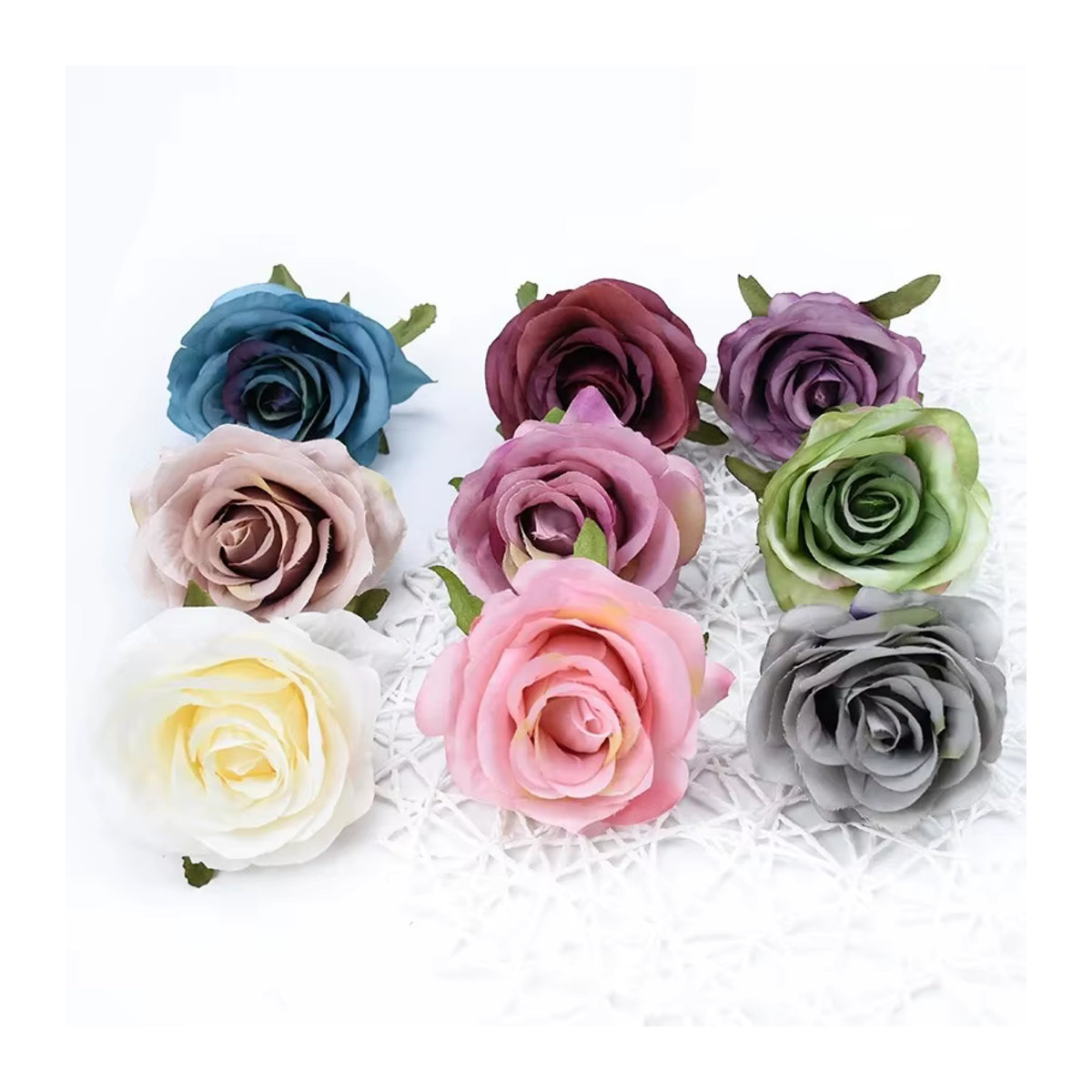 ZQCY Künstlicher Blumenkranz aus Textil mit Rosen in Weiß und Mehrfarbig für Hochzeitsdekoration und Vintage-Wandgestaltung - Bild 4
