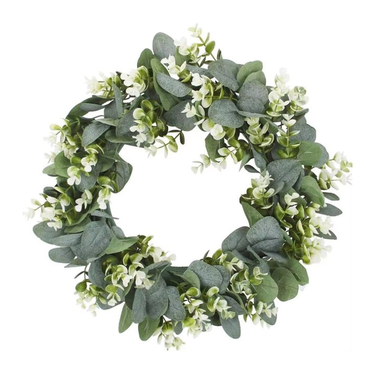 ZQCY Künstlicher Eukalyptus-Kranz in Grün, runder hängender Blumenkranz für Hochzeiten und Heimdekoration, Durchmesser: 30 cm - Bild 1