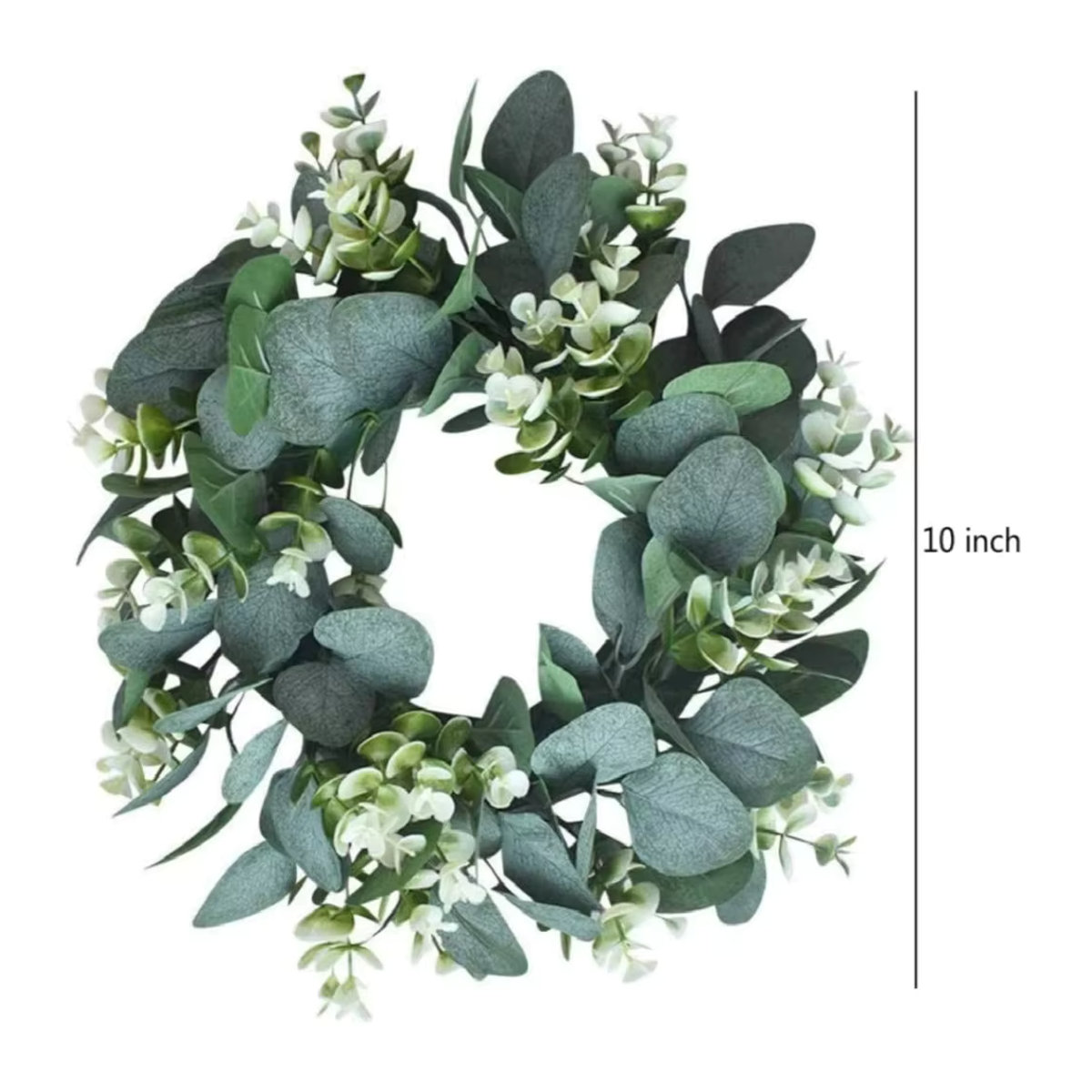 ZQCY Künstlicher Eukalyptus-Kranz in Grün, runder hängender Blumenkranz für Hochzeiten und Heimdekoration, Durchmesser: 30 cm - Bild 4