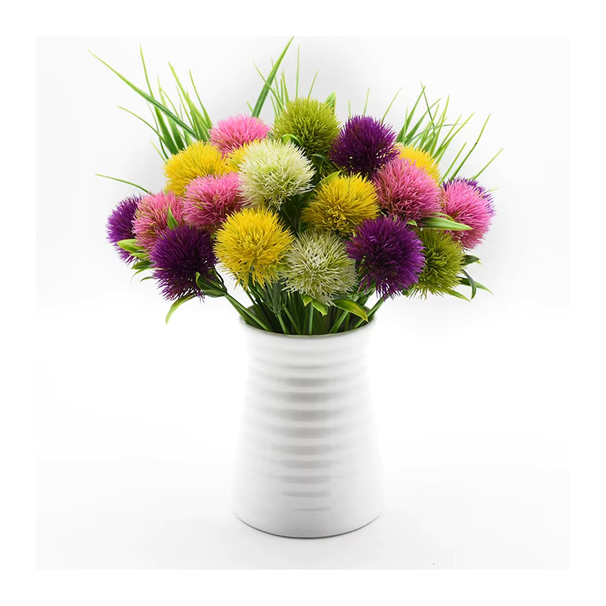 ZQCY Künstlicher Löwenzahn aus Kunststoff als mehrfarbiges Bouquet für deine Tischdekoration und Hochzeiten - Bild 2