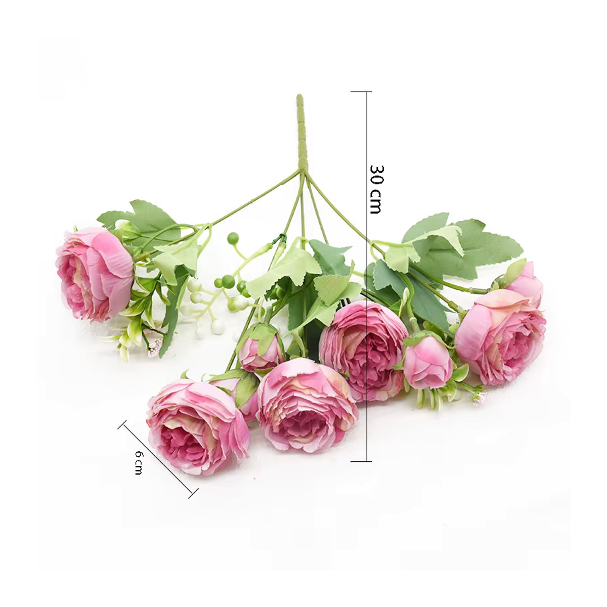 ZQCY Künstlicher Pfingstrosenstrauß in Rosa mit 9 Blütenköpfen für Dekoration und Hochzeit - Bild 3