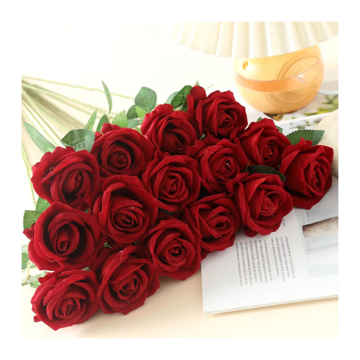 ZQCY Künstlicher Rosenkranz in Rot für Hochzeit und Dekoration - Bild 2
